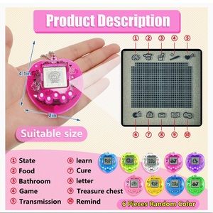 Small Virtual Pets Nostaglia "Tamagotchi" keyrings. Various colors. Brand New!